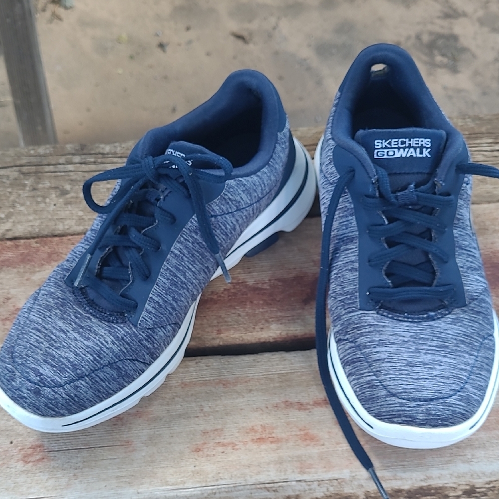 Skechers GOwalk Heather Navy Women's Shoes GOGA MAT aircooled Ultra GO